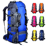 Wholesale large sport camping bag 80L outdoor adventure frame travelling hiking backpack